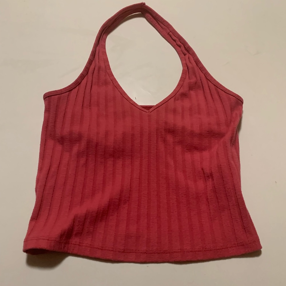 Hollister v neck ribbed halter top. Bimbocore, y2k.